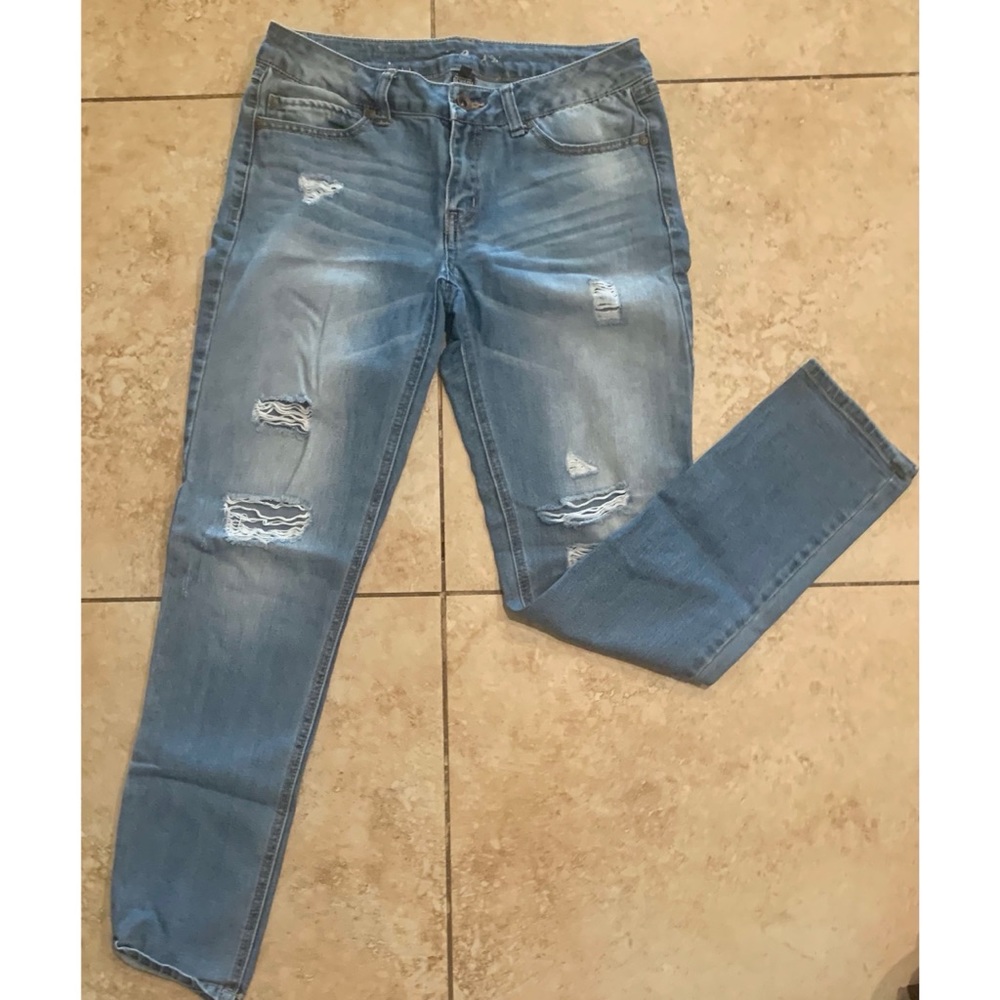 REWASH DISTRESSED SKINNY JEANS